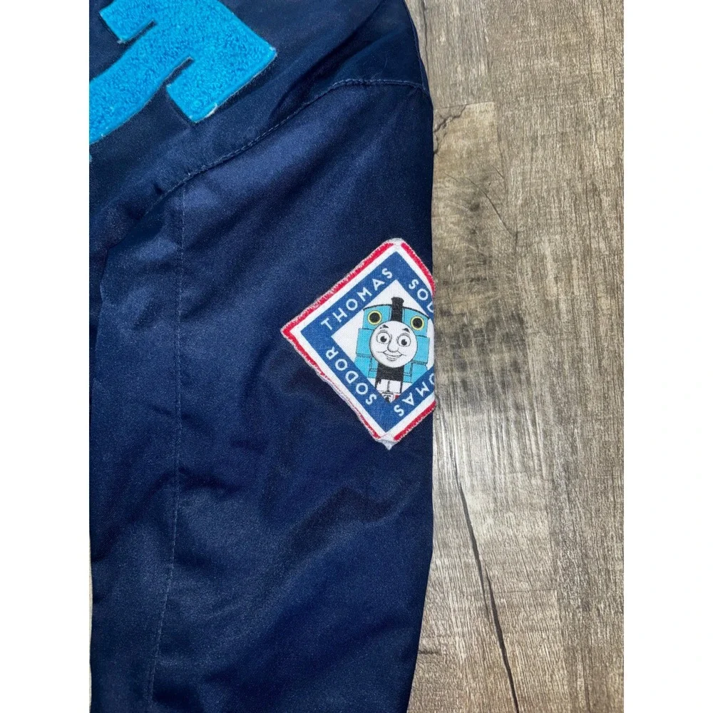 Thomas & Friends Boys Navy Blue Bomber Jacket Patches Size 4T